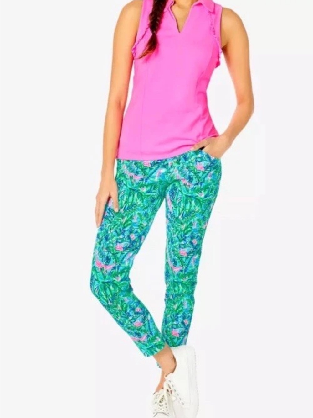 Lilly Pulitzer Luxletic Corso Golf Pants UPF 50 Par-Fection Print SZ 8 NWOT